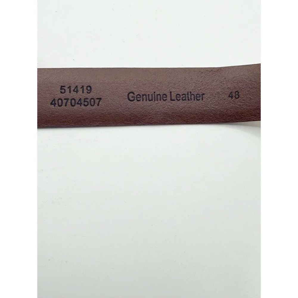 Da Cuir Mens Size 38 Brown Leather Belt Handmade‎ Silver Buckle Western Rustic